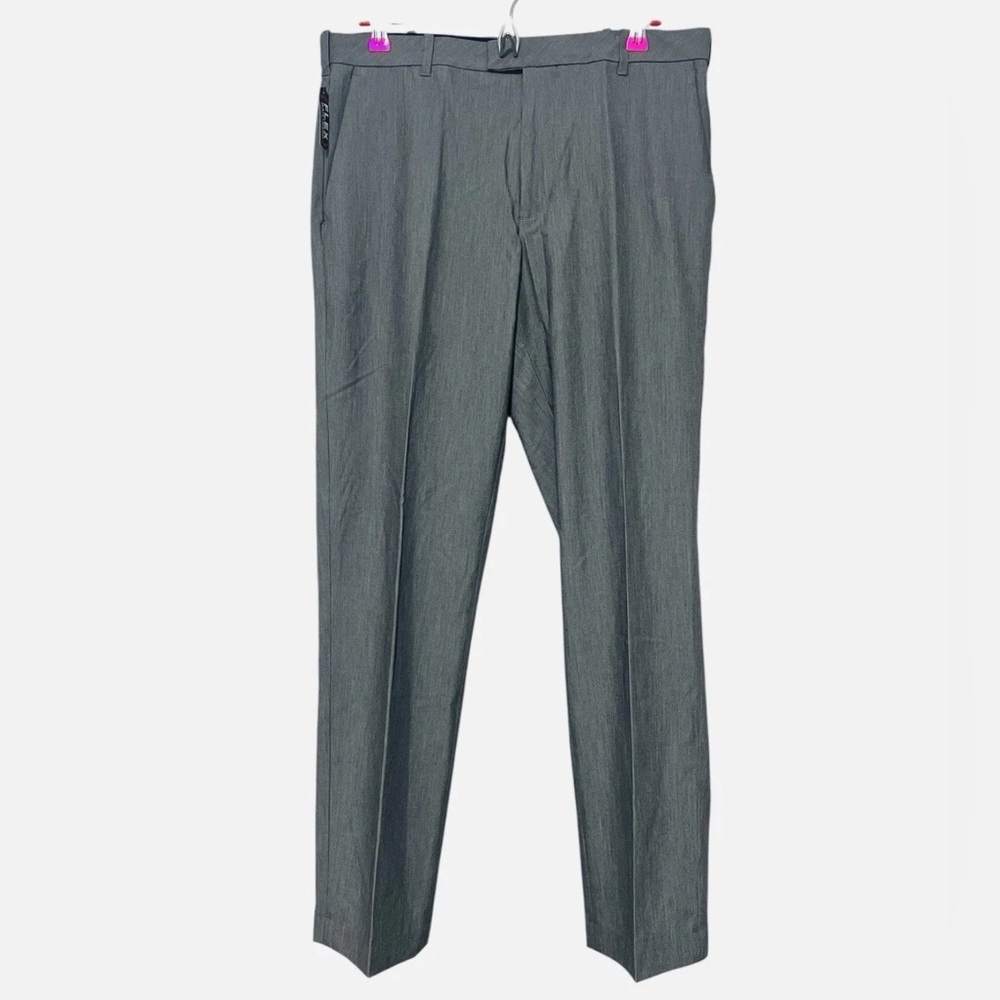 Van Heusen Men's Flex Flat Front Straight Fit Pants Silver Gray Size 36x32 - Picture 4 of 10